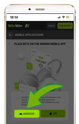 Download APK button on Android